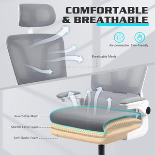 Silla Estudio Oficina Ergonómica Gris