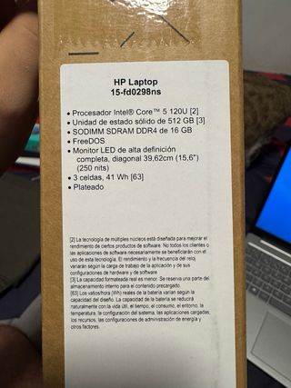 Portátil HP 15,6 Intel i5 16GB RAM 512GB SSD W11