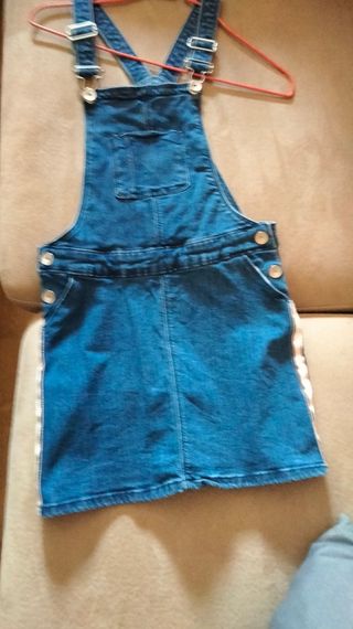 Peto falda vaquera niña talla 10