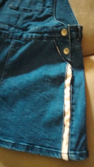 Peto falda vaquera niña talla 10