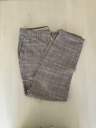 Pantalón de cuadros beige para hombre