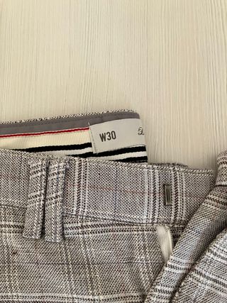 Pantalón de cuadros beige para hombre