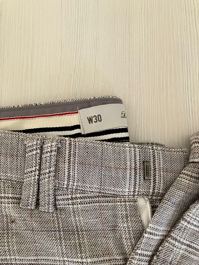 Pantalón de cuadros beige para hombre