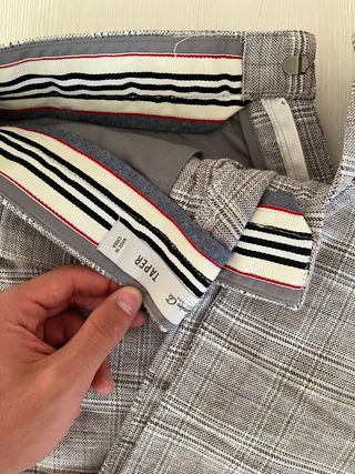 Pantalón de cuadros beige para hombre