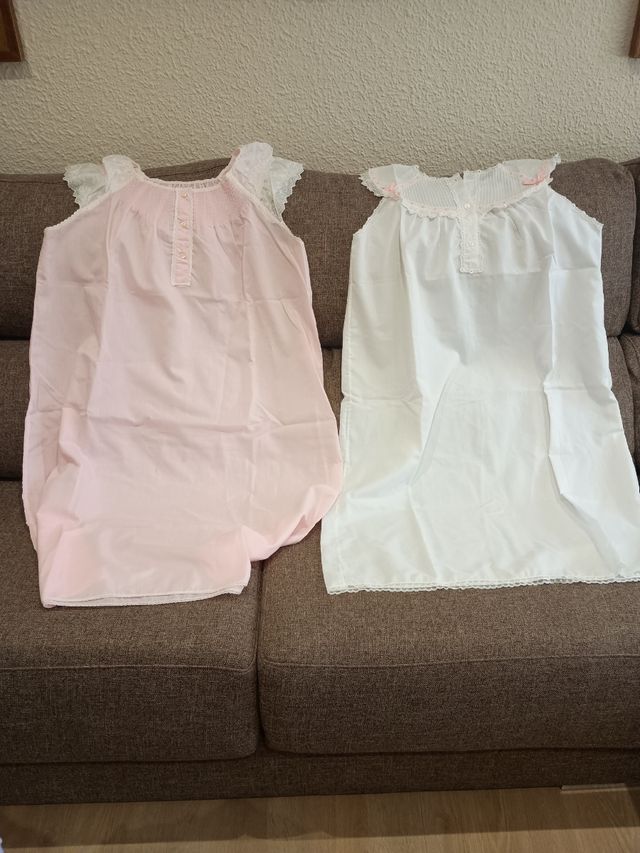 Lote 2 camisones niña blanco y rosa...10€ cada uno