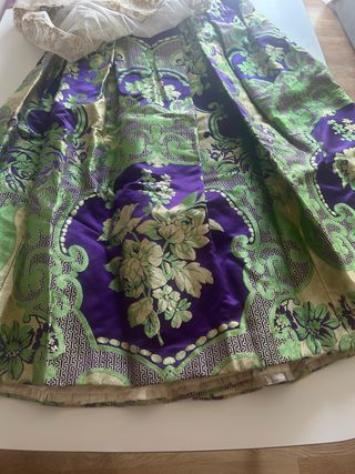 Traje de Fallera Morado y Verde