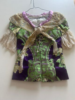 Traje de Fallera Morado y Verde