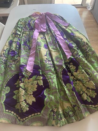 Traje de Fallera Morado y Verde