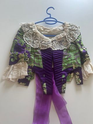 Traje de Fallera Morado y Verde
