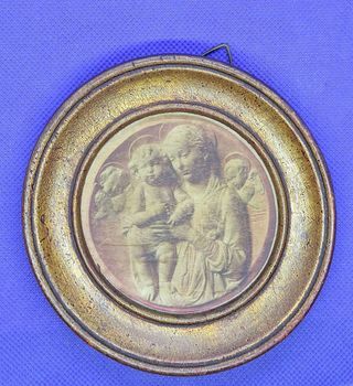 Par de quadros religiosos em seda