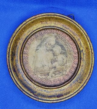 Par de quadros religiosos em seda