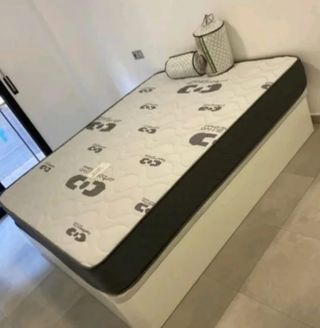 Canapé cama tapizado tela y madera