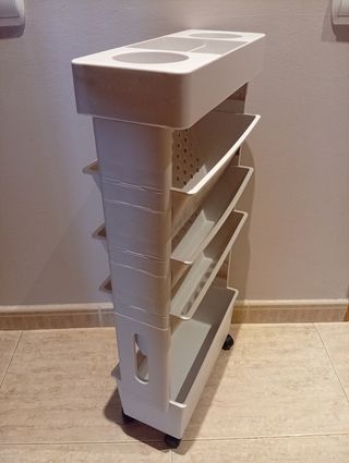 Carro Estantería Escritorio Blanco