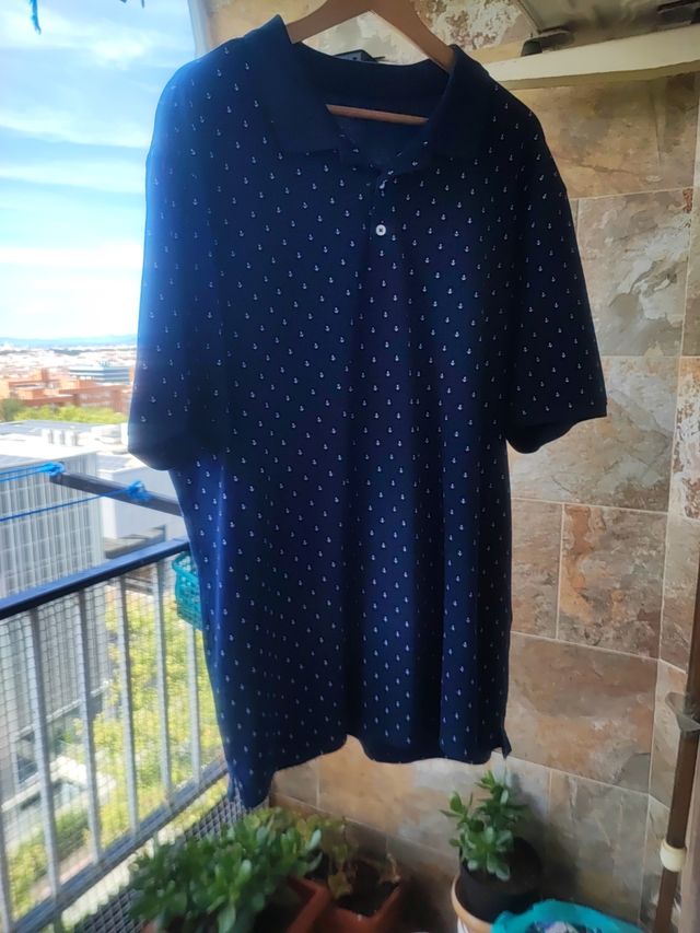Polo Kiabi Azul Talla XXXL Estampado Anclas