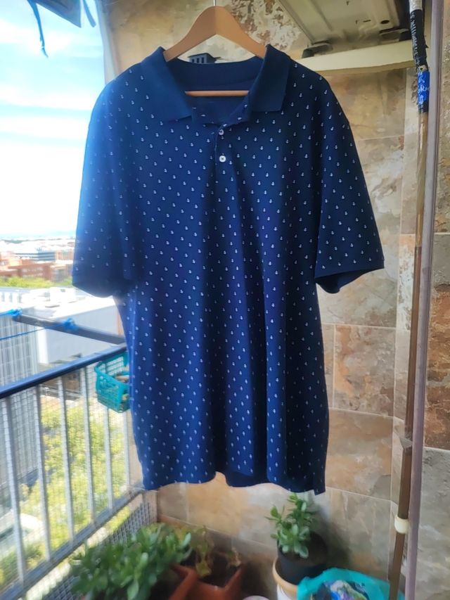 Polo Kiabi Azul Talla XXXL Estampado Anclas