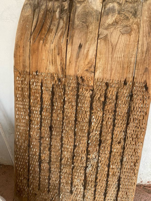 Trilla de madera antigua