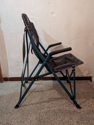 Silla plegable camping Quechua azul/gris