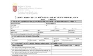 Boletín de instalación de fontanería