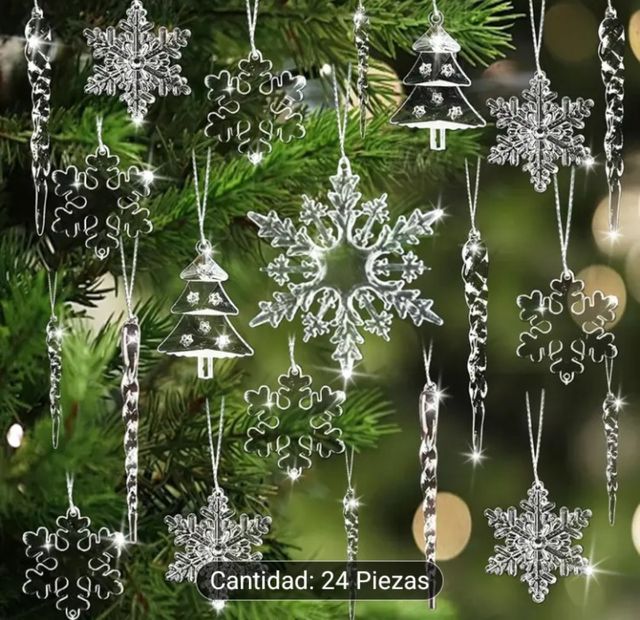 Adornos Copos de Nieve Navideños