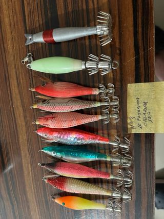 Lotes de señuelos para pesca de calamar .Todo por 