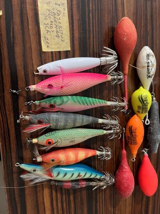 Lotes de señuelos para pesca de calamar .Todo por 
