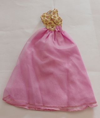 Abito Barbie elegante rosa e giallo