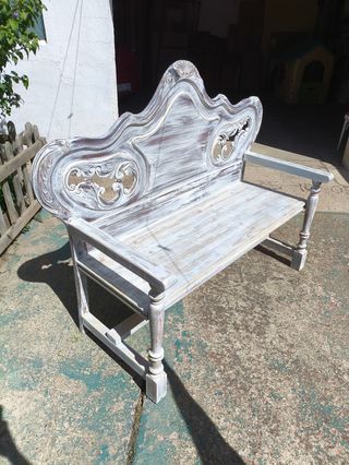 Banco artesano madera estilo antiguo