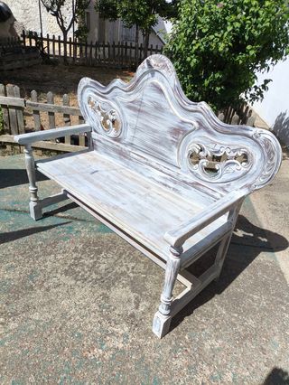 Banco artesano madera estilo antiguo