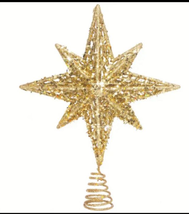 Estrella Navideña Dorada Brillante