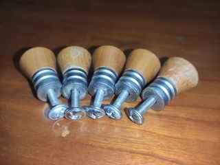 5 Tiradores de Armario Madera y Metal