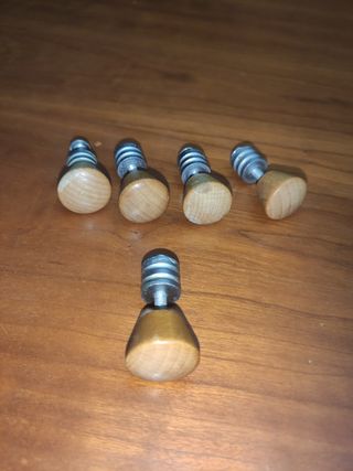 5 Tiradores de Armario Madera y Metal