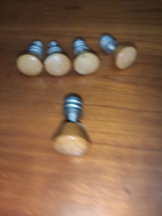 5 Tiradores de Armario Madera y Metal