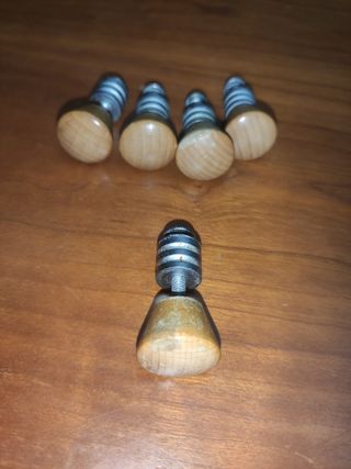 5 Tiradores de Armario Madera y Metal