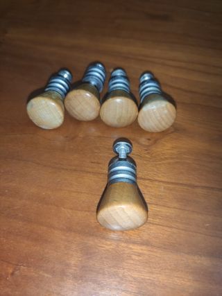 5 Tiradores de Armario Madera y Metal