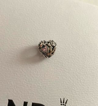 Charm corazón para Pandora Plata 925