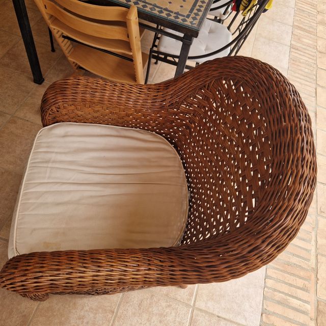 Sofá y sillones de mimbre/ratan