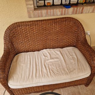 Sofá y sillones de mimbre/ratan