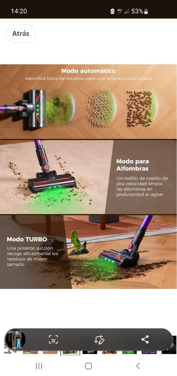 Aspirador Escoba tipo Dyson