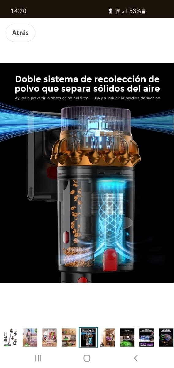 Aspirador Escoba tipo Dyson