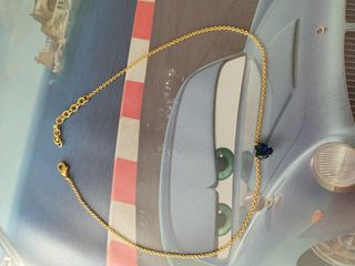 Colgante Corazón Azul y Dorado