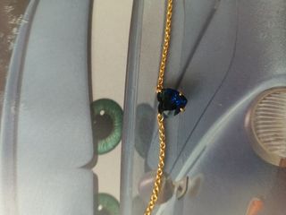 Colgante Corazón Azul y Dorado