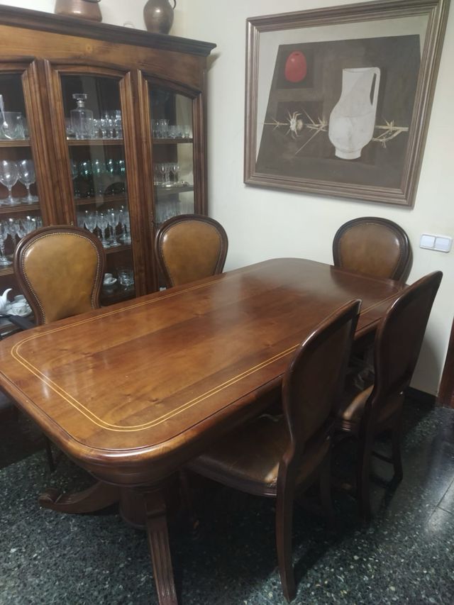 Mesa de comedor extensible madera.