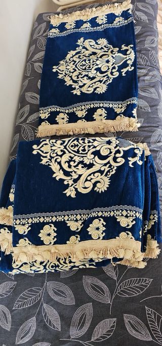 Sofá Marroquí Azul y Dorado