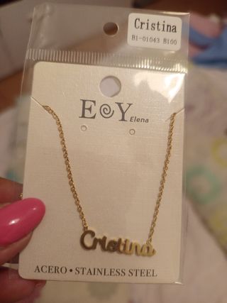 Colgante Cristina EOY Elena Acero Dorado