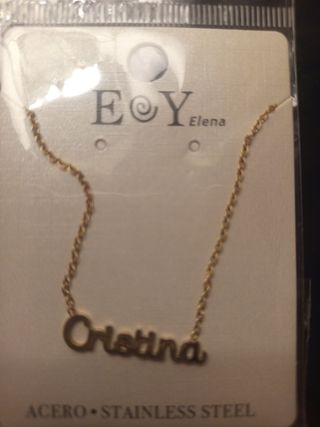 Colgante Cristina EOY Elena Acero Dorado