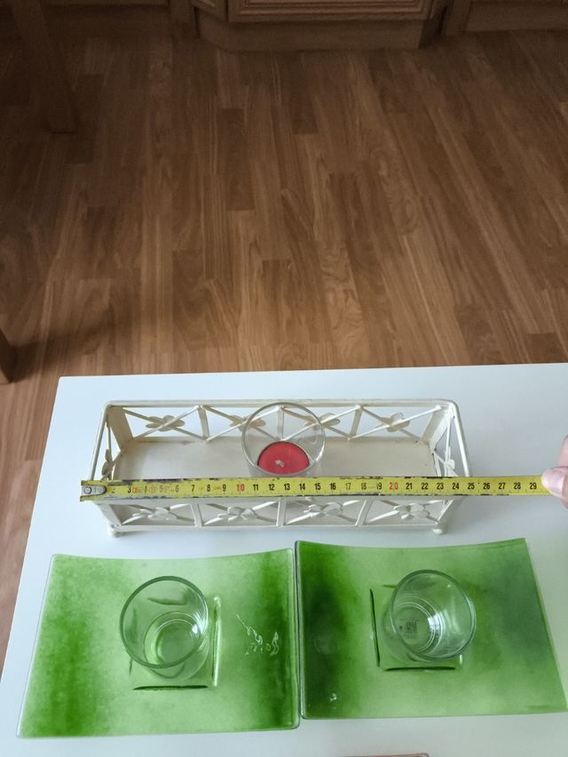 Juego de portavelas decorativos