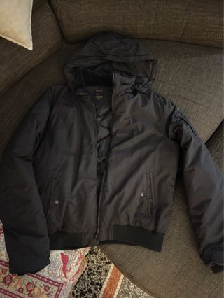 Giacca Uomo Rifle Nera con Cappuccio