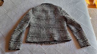 Chaqueta Zara Tweed Negra y Blanca