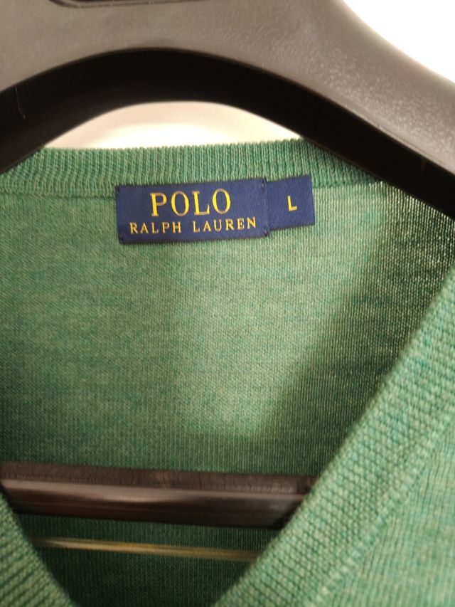 Maglione Ralph Lauren Verde Scollo a V Taglia L