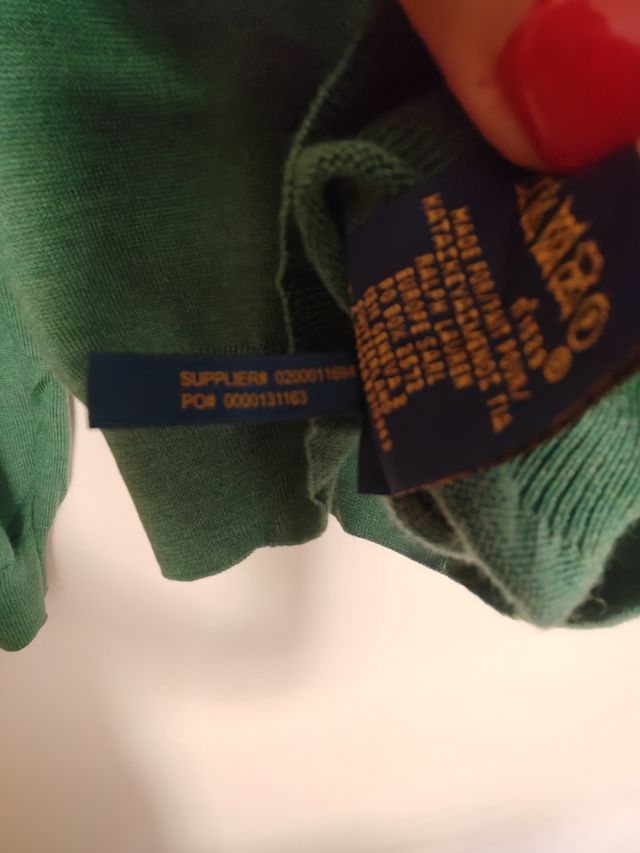 Maglione Ralph Lauren Verde Scollo a V Taglia L